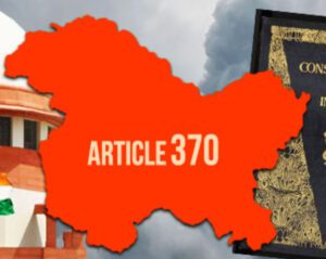 Article 370 written on Jammu Kashmir map