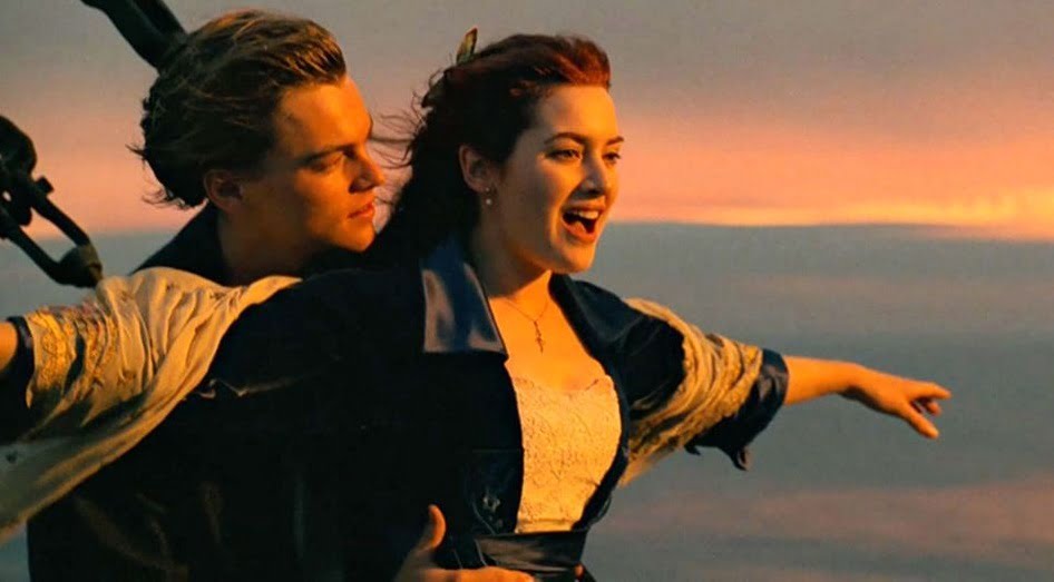 Leonardo DiCaprio in Titanic Movie Scene 1997